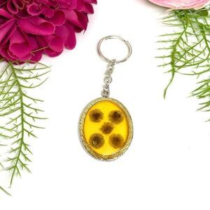NEW⚜️Dried Flowers Amber Acrylic Keychain